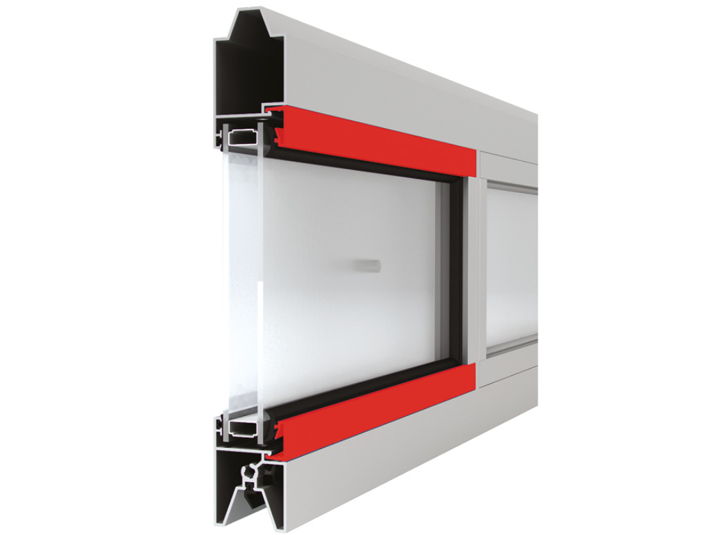 Вид панорамной панели щита промышленный ворот DOORHAN